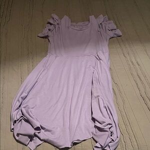 Lilac Ruffle Sleeve Dress